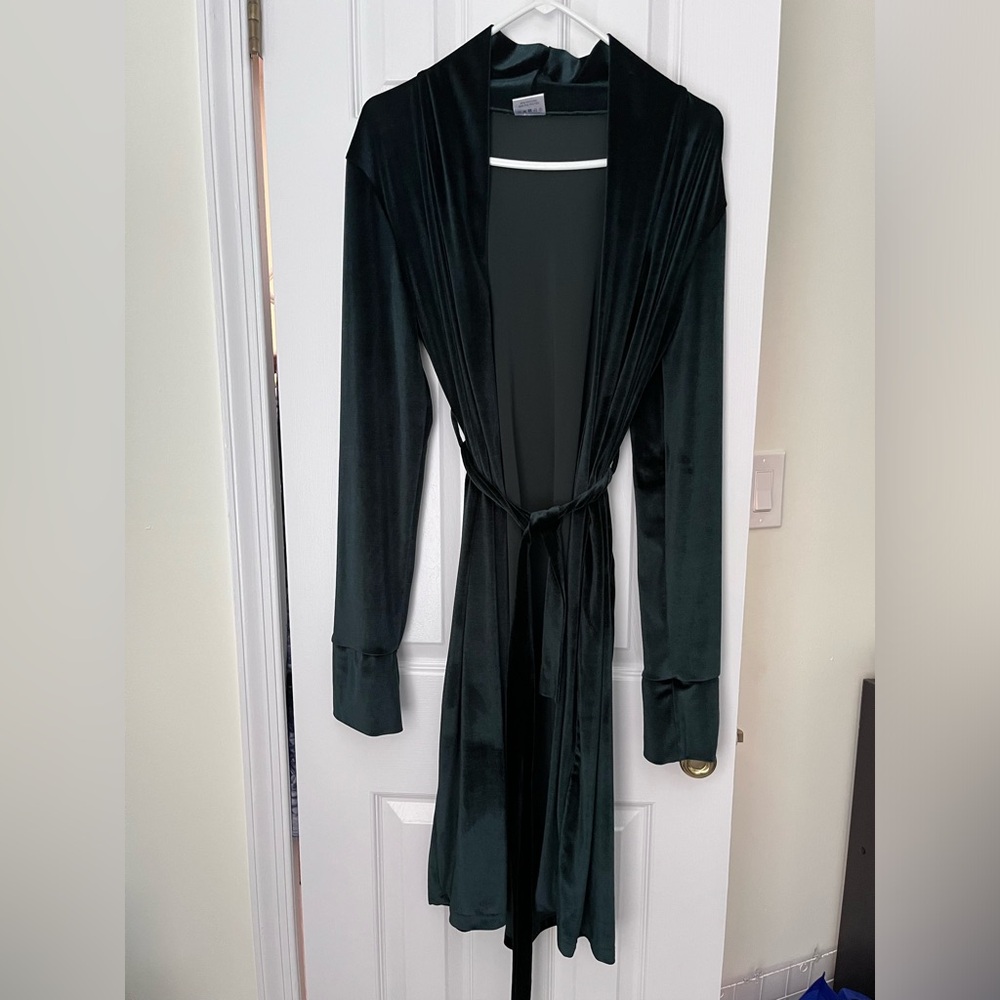 Lavender Dreams Dark Green Velour Robe